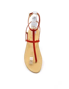 RED SUEDE SLAVE SANDALS (ART. DS2403CR)