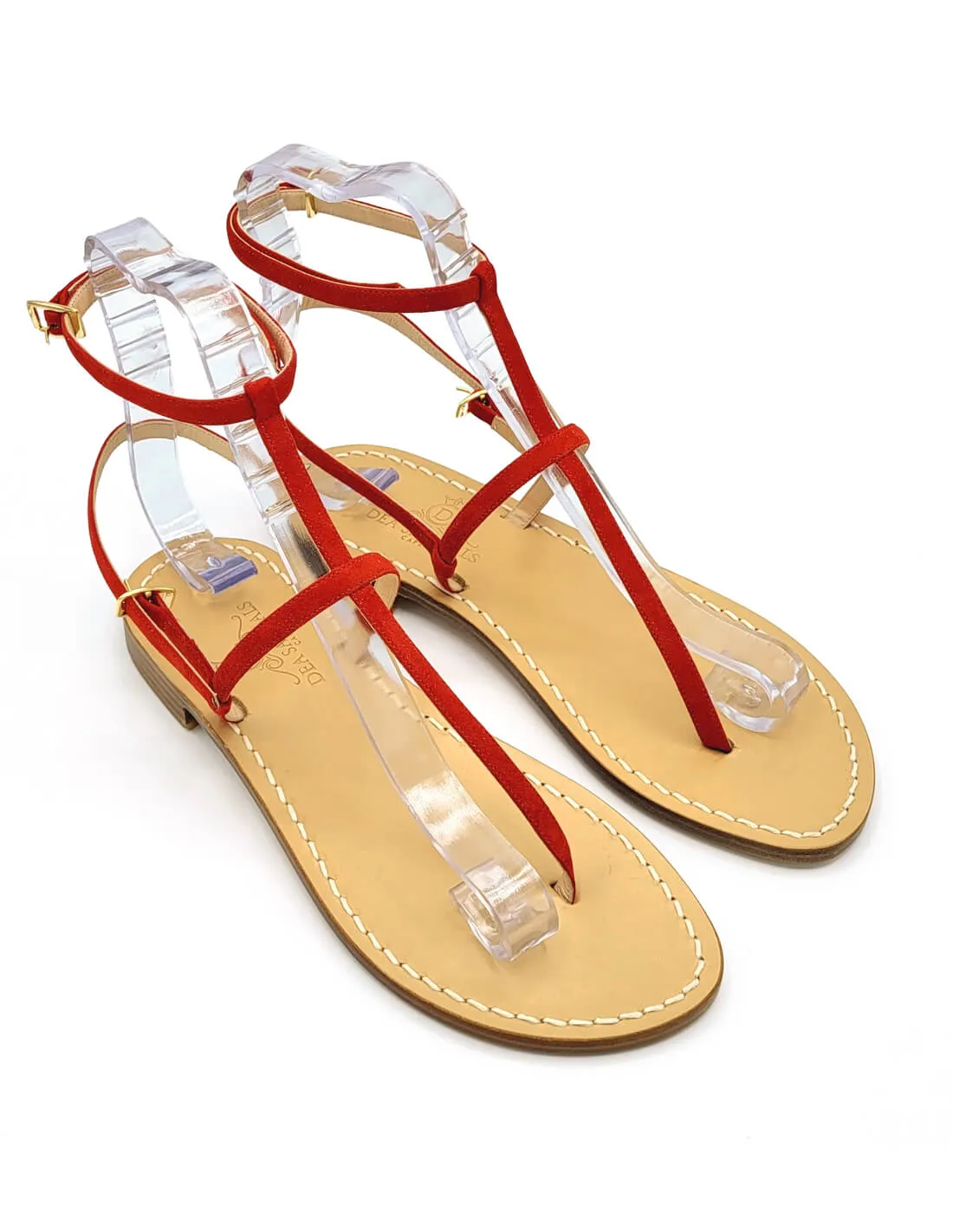 RED SUEDE SLAVE SANDALS (ART. DS2403CR)