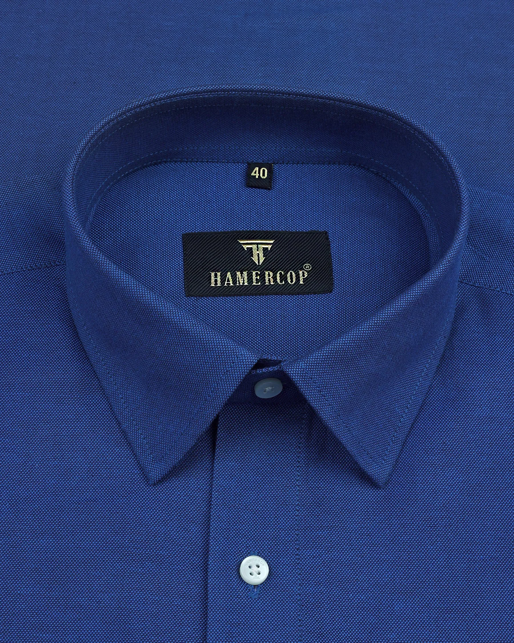 Royal Blue Oxford Cotton Solid Formal Shirt
