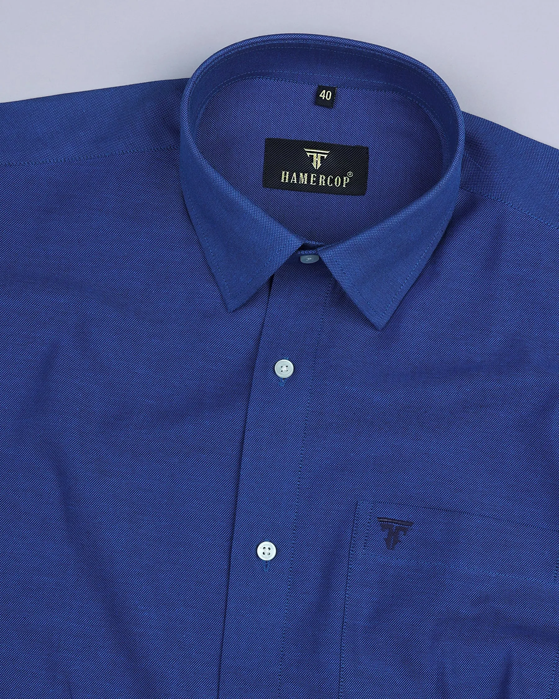 Royal Blue Oxford Cotton Solid Formal Shirt