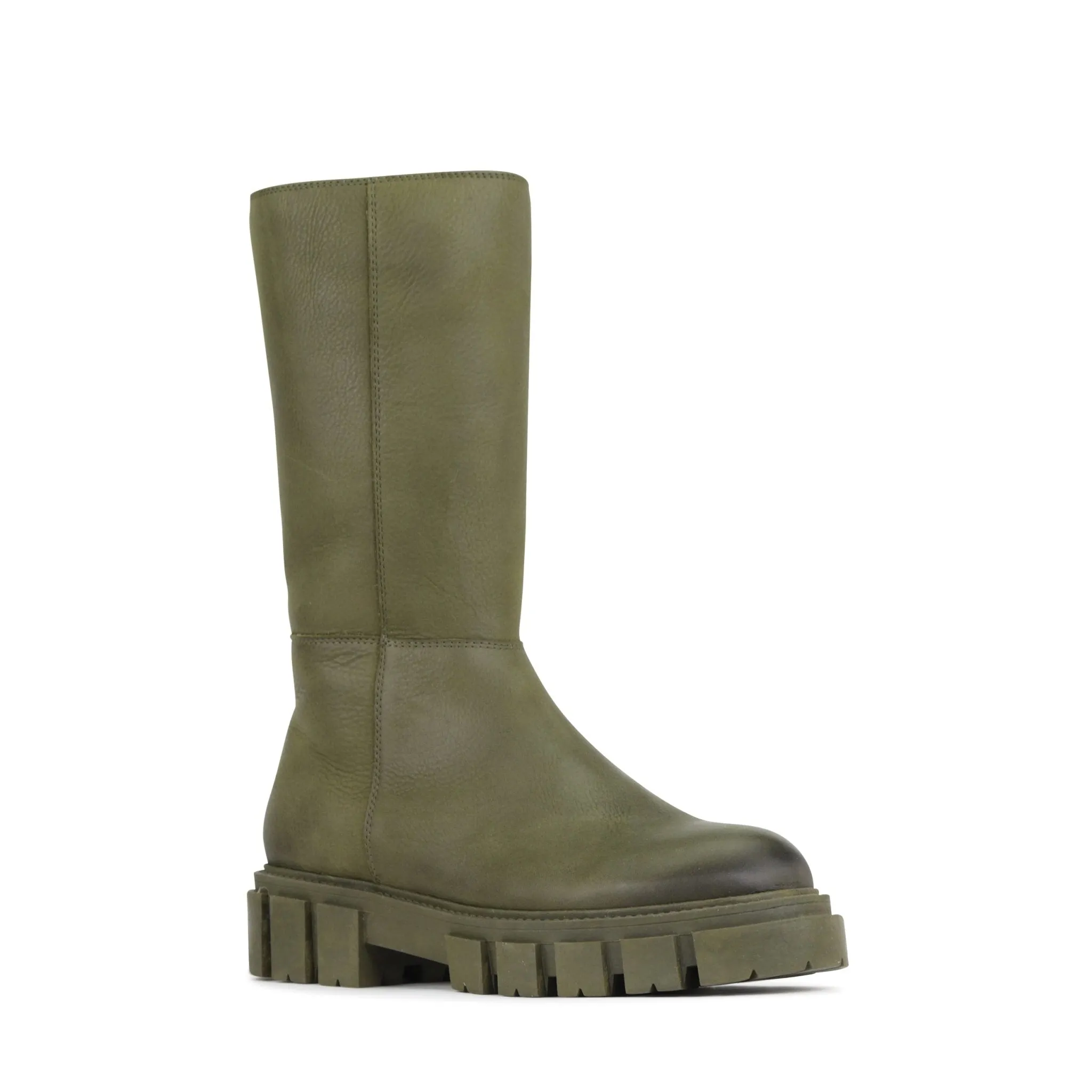SHEARLING LEATHER CHUNKY MID BOOTS
