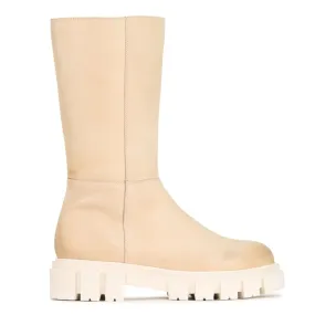 SHEARLING LEATHER CHUNKY MID BOOTS