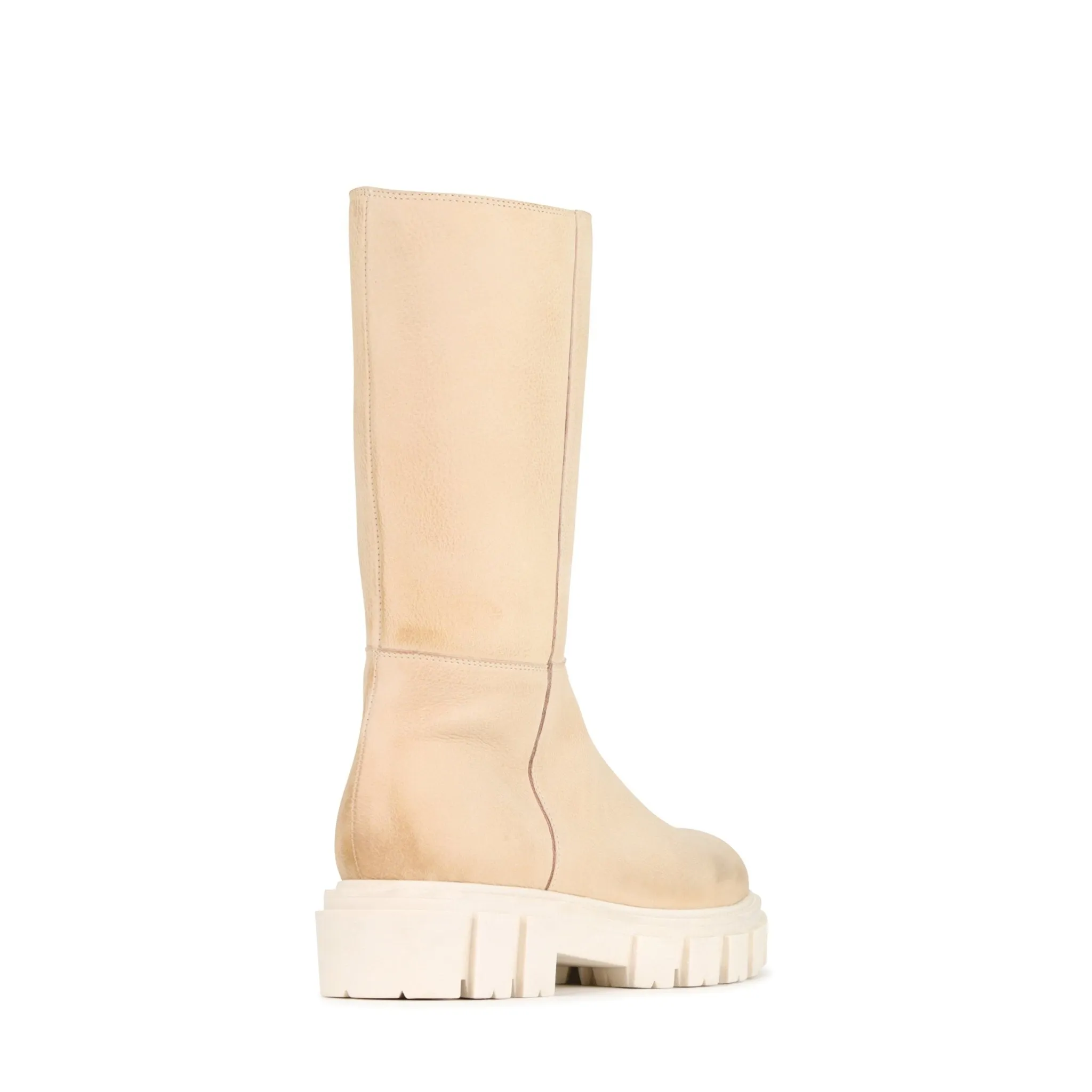 SHEARLING LEATHER CHUNKY MID BOOTS