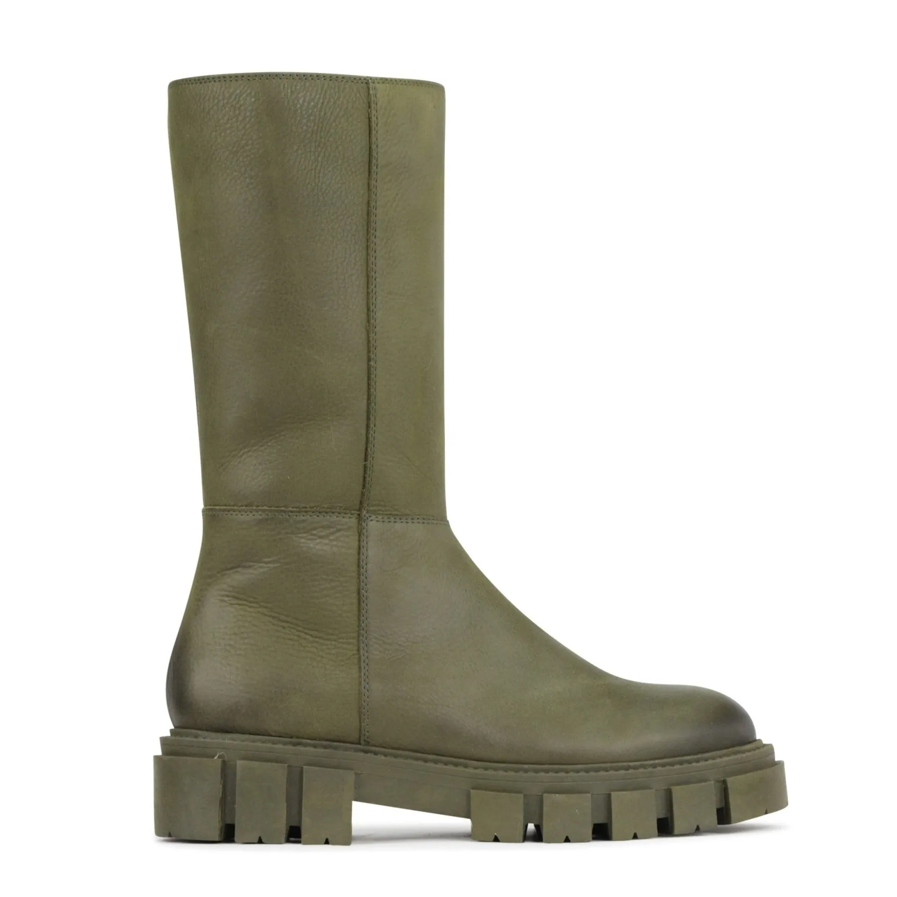 SHEARLING LEATHER CHUNKY MID BOOTS