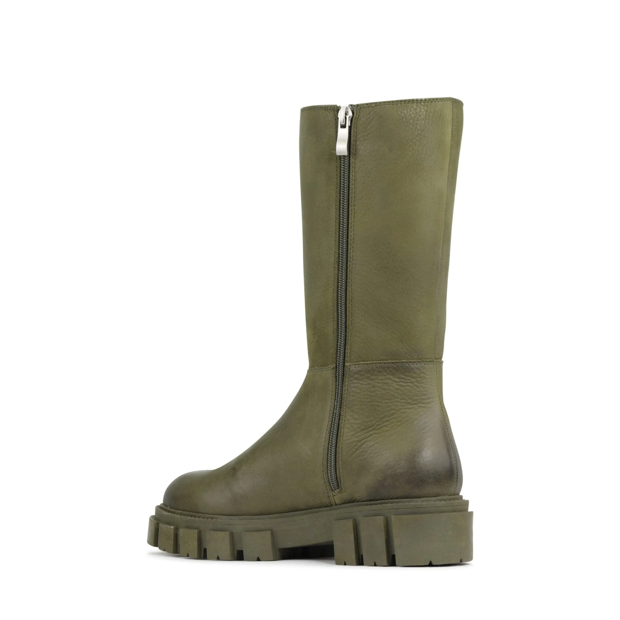 SHEARLING LEATHER CHUNKY MID BOOTS