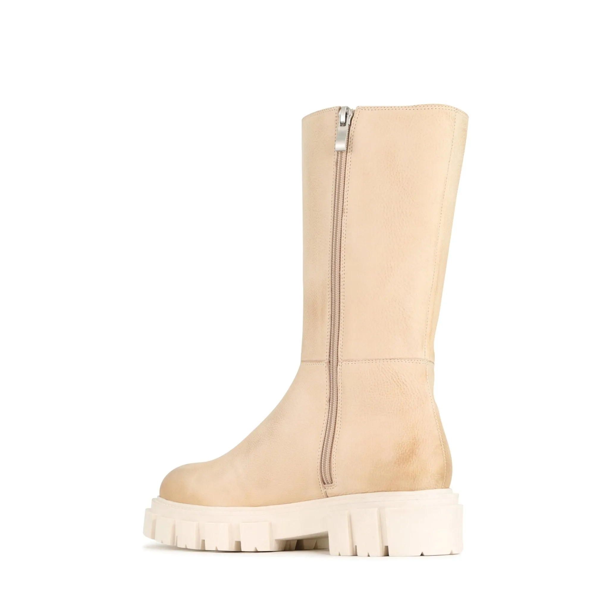 SHEARLING LEATHER CHUNKY MID BOOTS