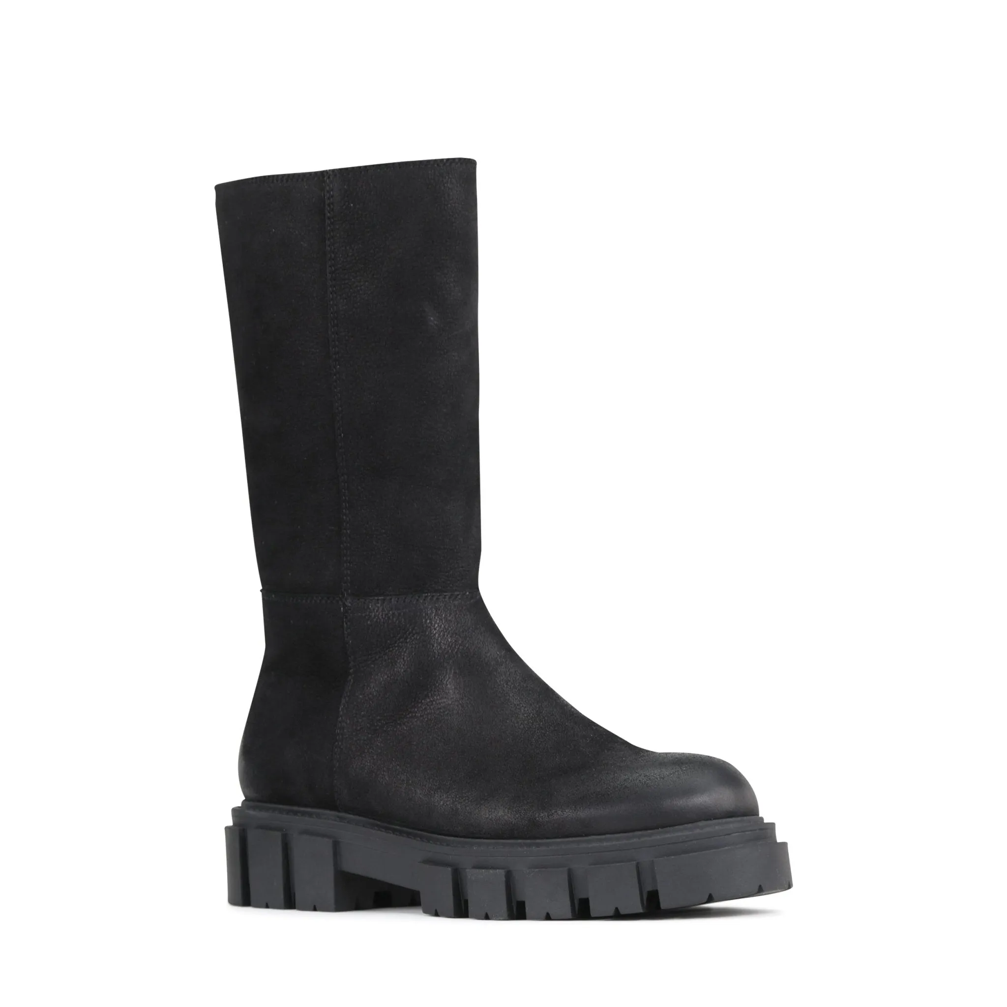 SHEARLING LEATHER CHUNKY MID BOOTS