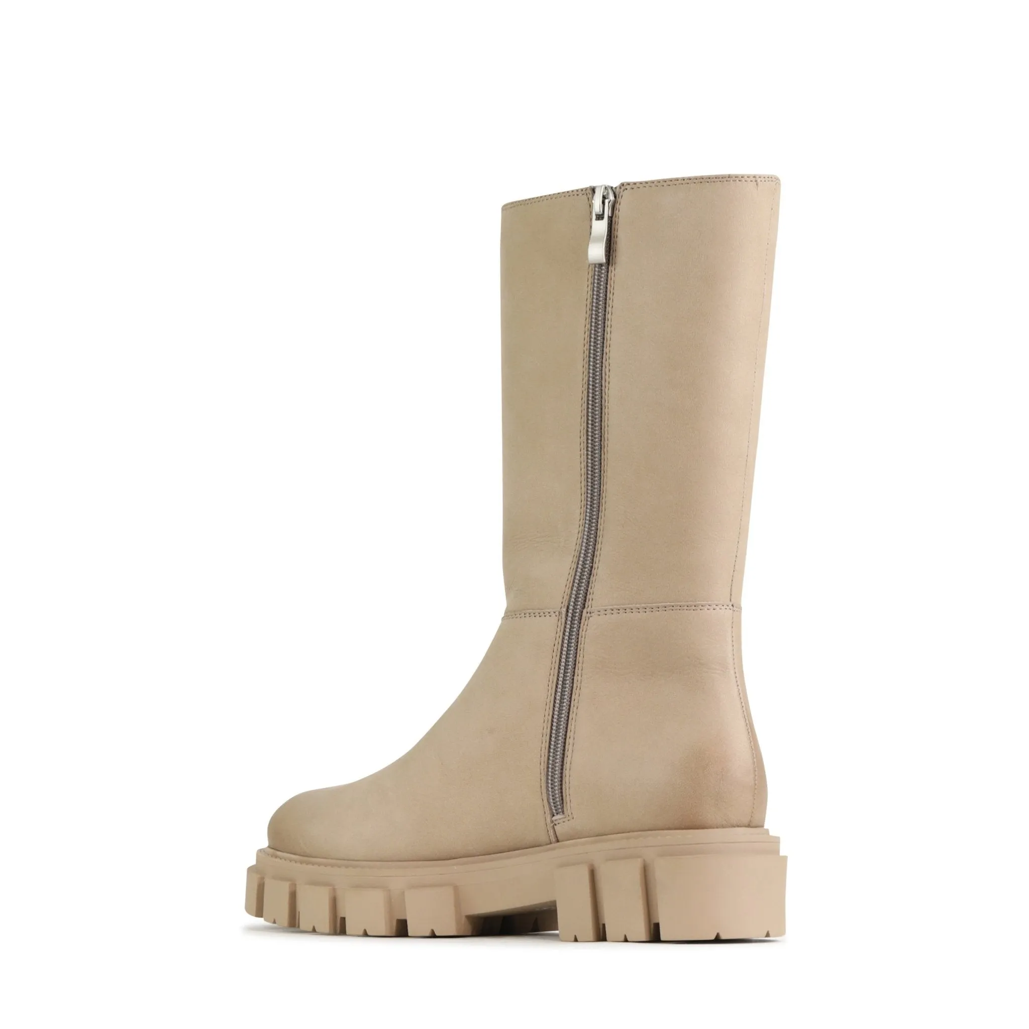 SHEARLING LEATHER CHUNKY MID BOOTS