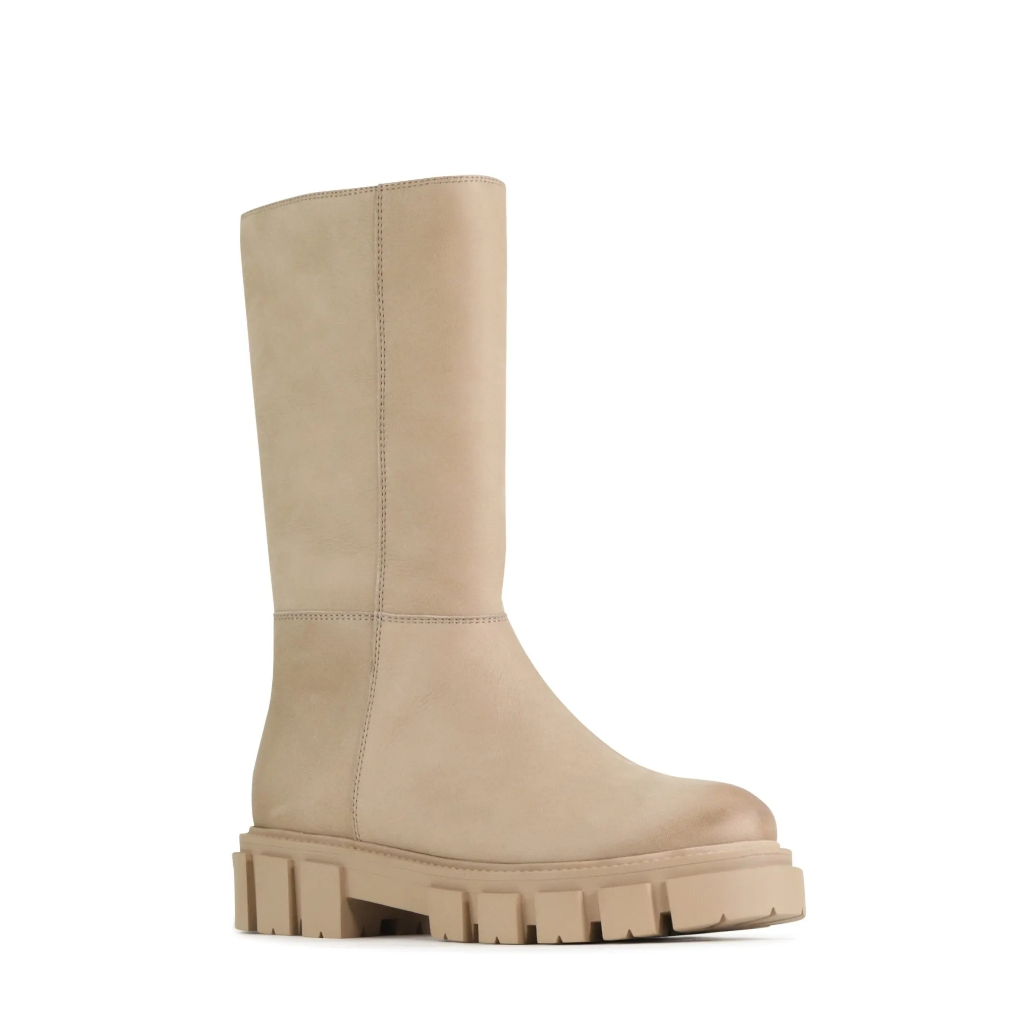 SHEARLING LEATHER CHUNKY MID BOOTS