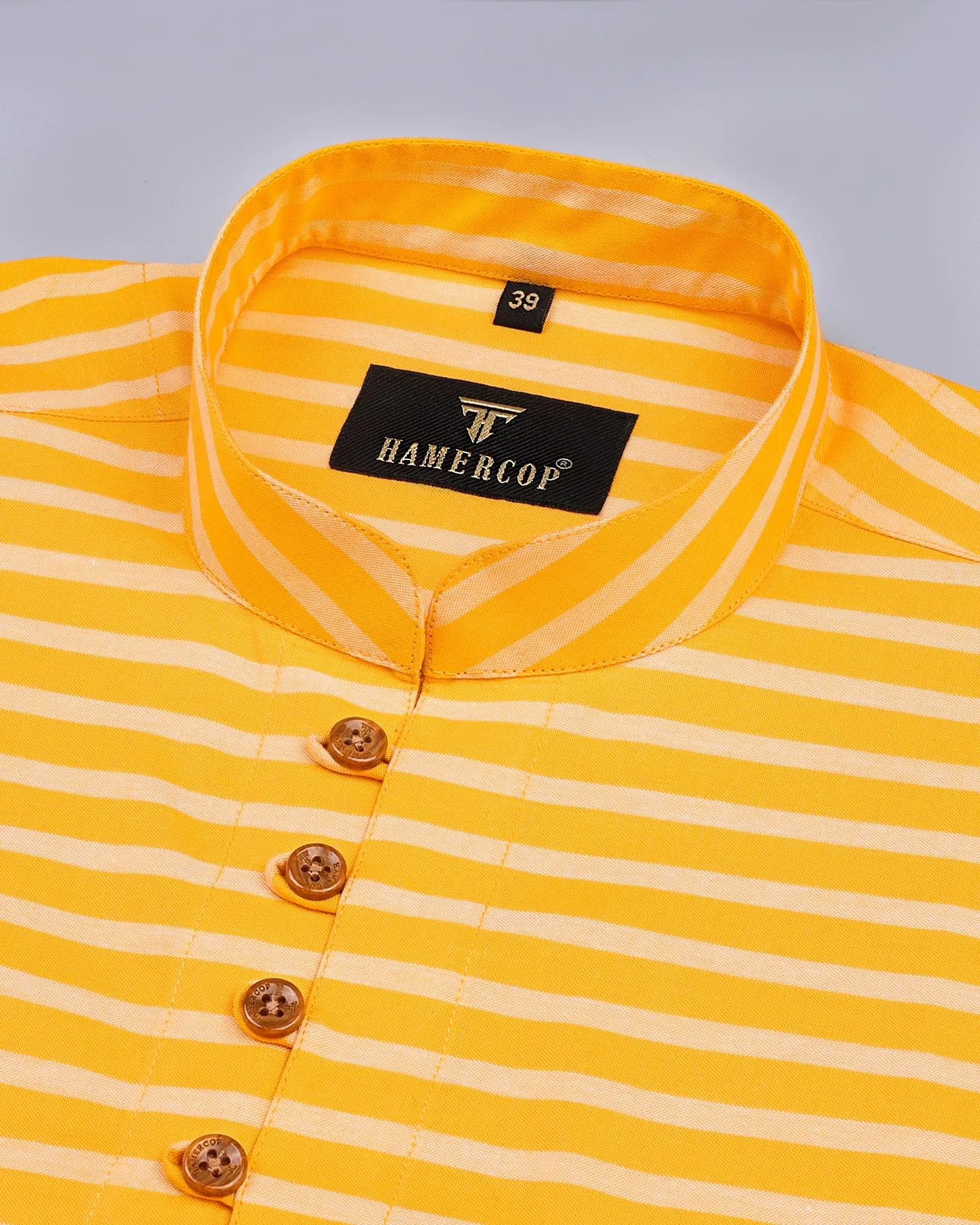 Sunflower Yellow Designer Oxford Cotton Shirt Style Kurta