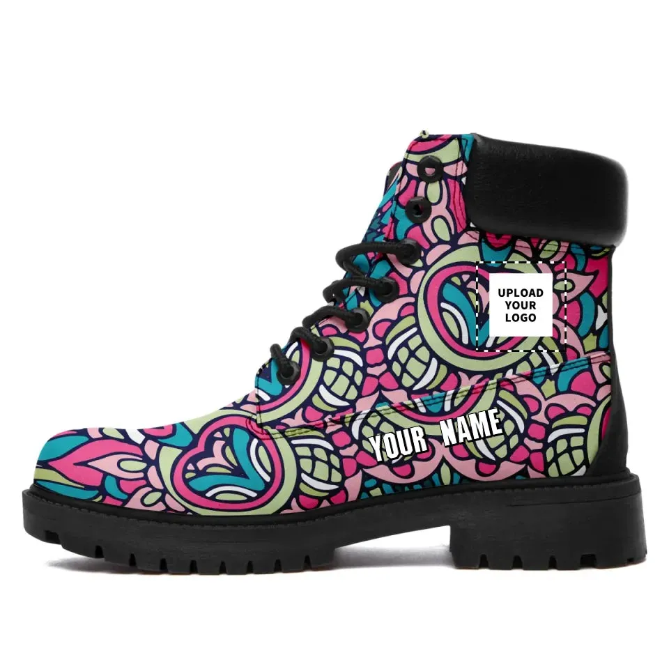 Unique Gift,Personalized Yoga Design Boots, Custom Harmony Boots, Yoga-Themed Winter Unisex Boots