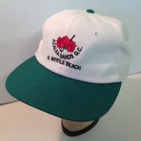 Vintage Derby Cap Azalea Sands Golf Course North Myrtle Beach South Carolina Souvenir White Baseball Cap