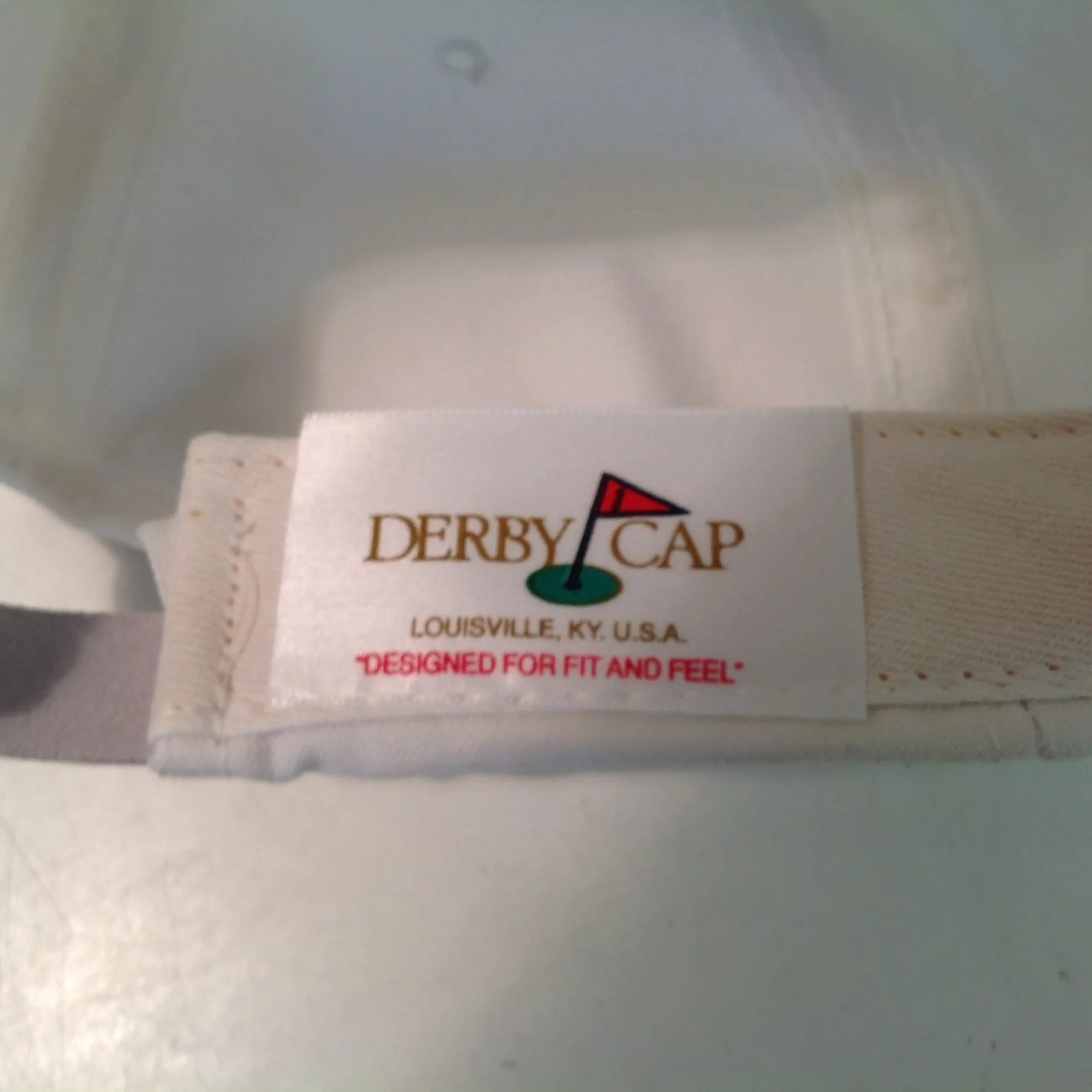 Vintage Derby Cap Heron Point North Myrtle Beach Tournament Souvenir White and Red Baseball Cap