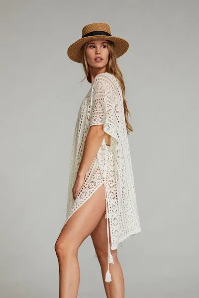 White Crochet beach cover up