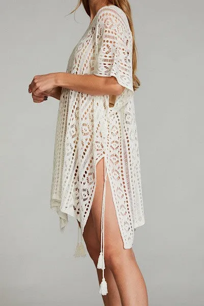 White Crochet beach cover up