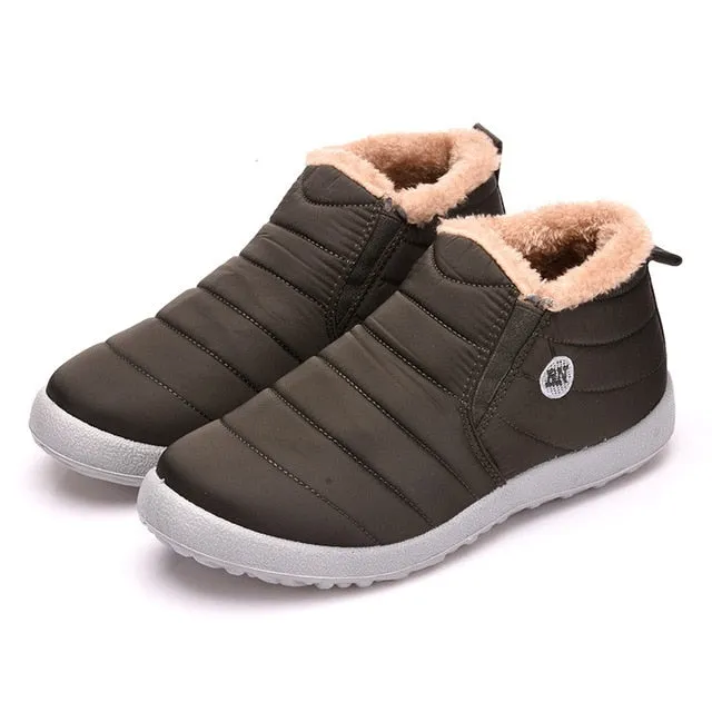 Women Snow Boots Shoes Fashion Keeping Warm Waterproof Slip on Lightweight Women Ankle Boots Winter Flat 35 49 Plus Size Shoe