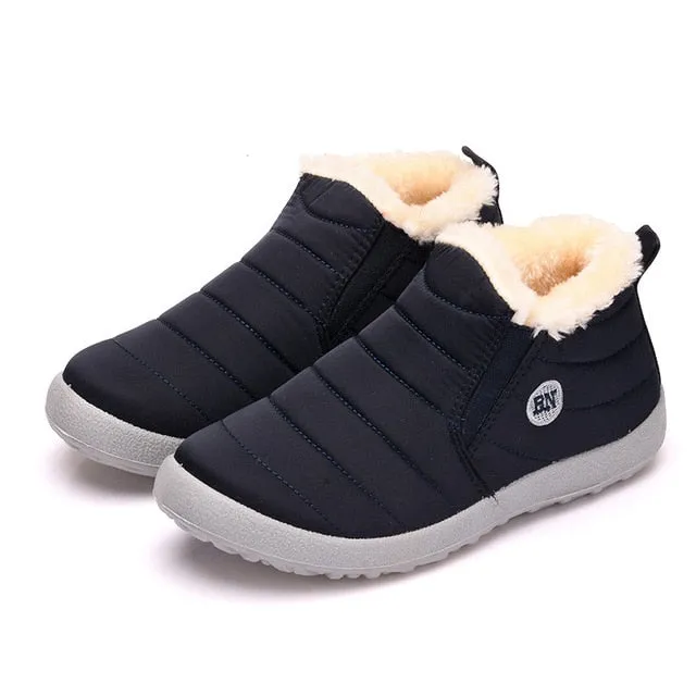 Women Snow Boots Shoes Fashion Keeping Warm Waterproof Slip on Lightweight Women Ankle Boots Winter Flat 35 49 Plus Size Shoe
