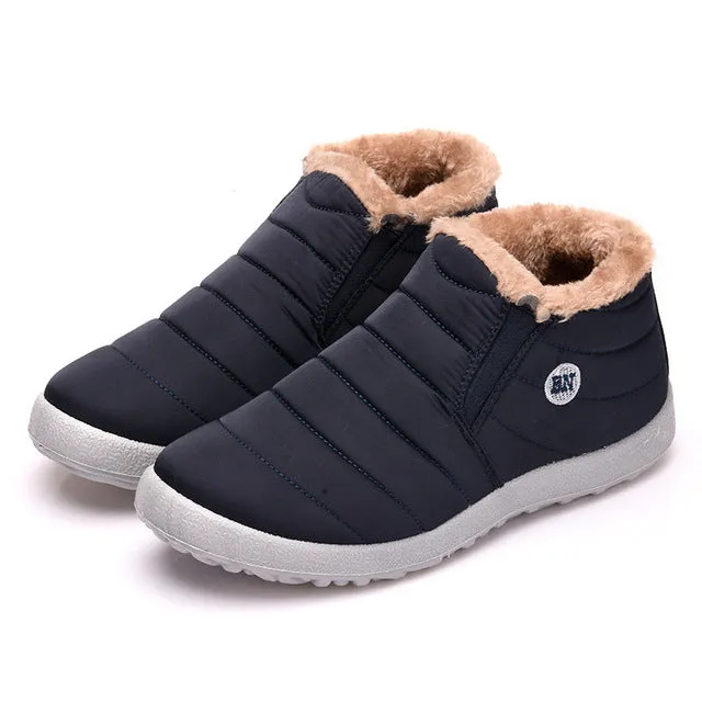 Women Snow Boots Shoes Fashion Keeping Warm Waterproof Slip on Lightweight Women Ankle Boots Winter Flat 35 49 Plus Size Shoe