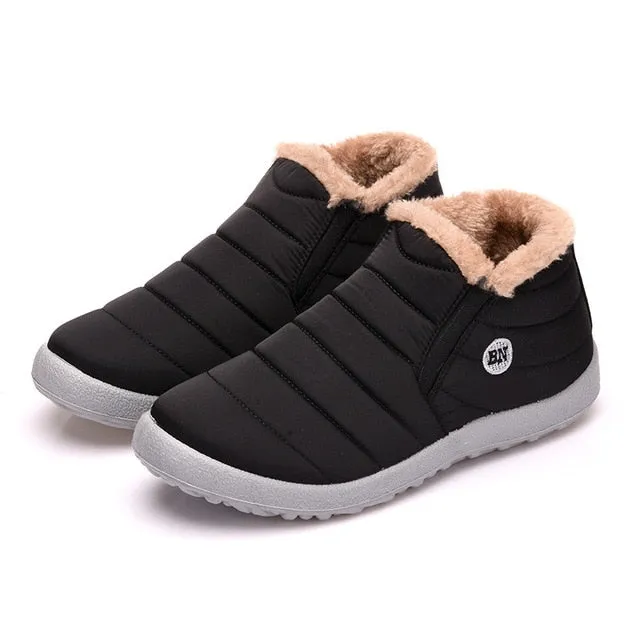 Women Snow Boots Shoes Fashion Keeping Warm Waterproof Slip on Lightweight Women Ankle Boots Winter Flat 35 49 Plus Size Shoe