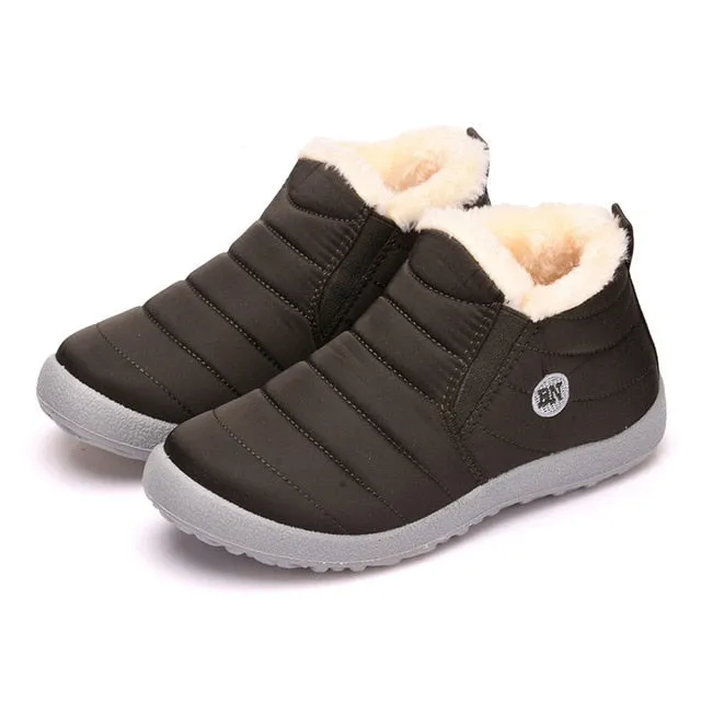Women Snow Boots Shoes Fashion Keeping Warm Waterproof Slip on Lightweight Women Ankle Boots Winter Flat 35 49 Plus Size Shoe