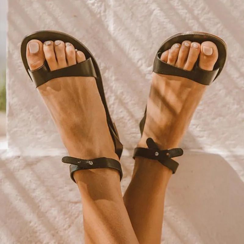 Women's retro toe ring beach sandals